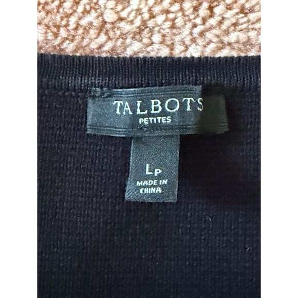 Talbots Petites Black Zip Front Knit Jacket Top Long Sleeve Women’s LP - Picture 2 of 9